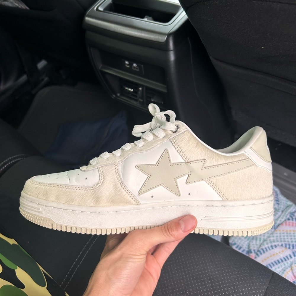 Size 9- A Bathing Ape Bape SK8 Sta Low White
